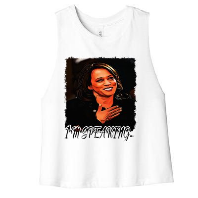 Kamala I’M Speaking Vote For Vice President Kamala Women's Racerback Cropped Tank