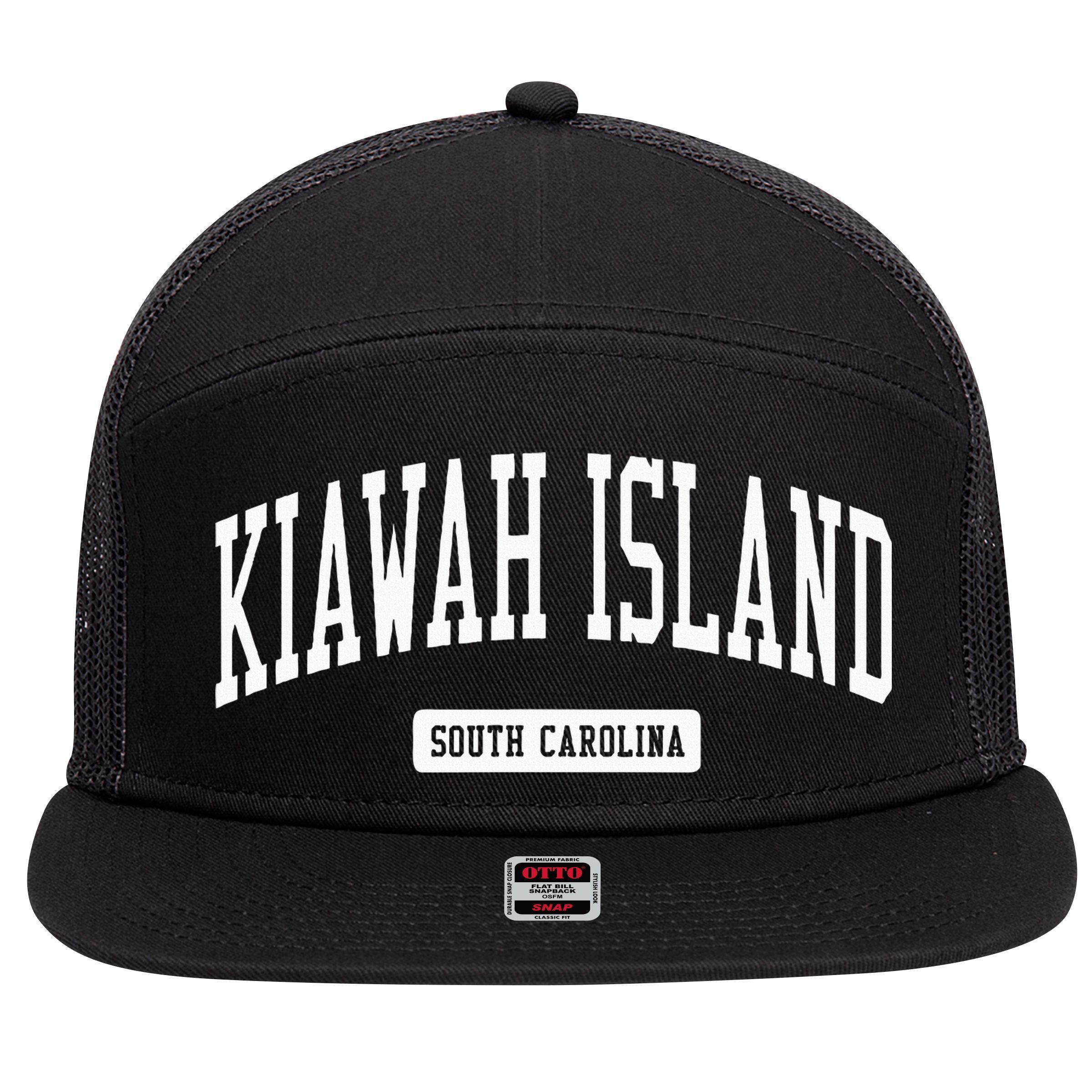 Kiawah Island South Carolina Sc Vintage Athletic Sports Desi 7 Panel Mesh Trucker Snapback Hat