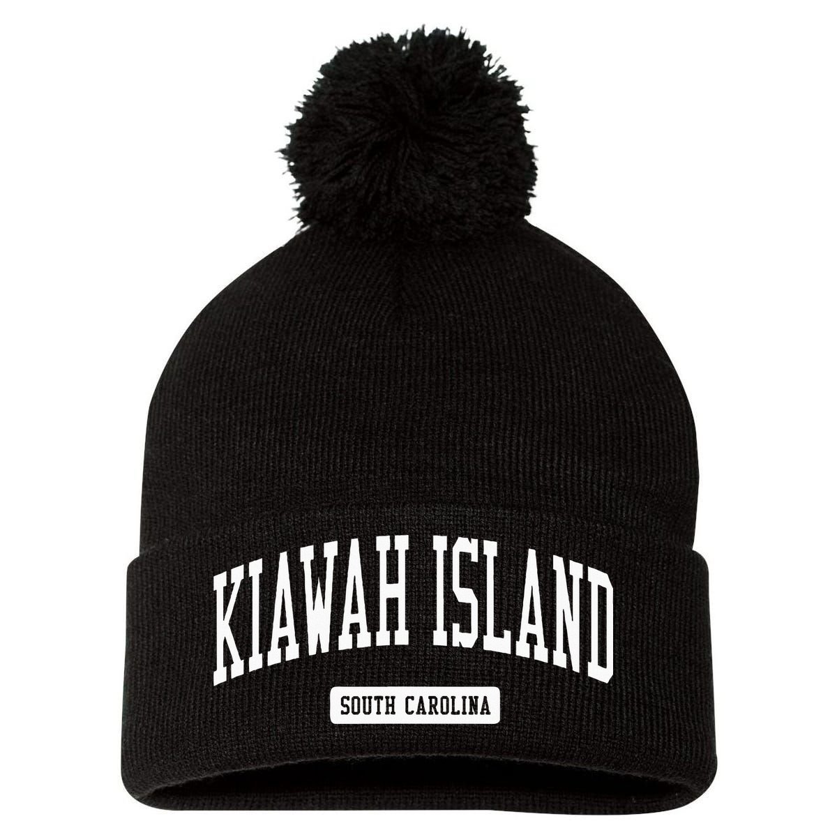 Kiawah Island South Carolina Sc Vintage Athletic Sports Desi Pom Pom 12in Knit Beanie