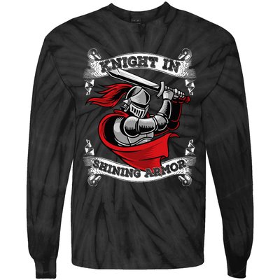 Knight In Shining Armor Templar Knight Sword Lover Tie-Dye Long Sleeve Shirt