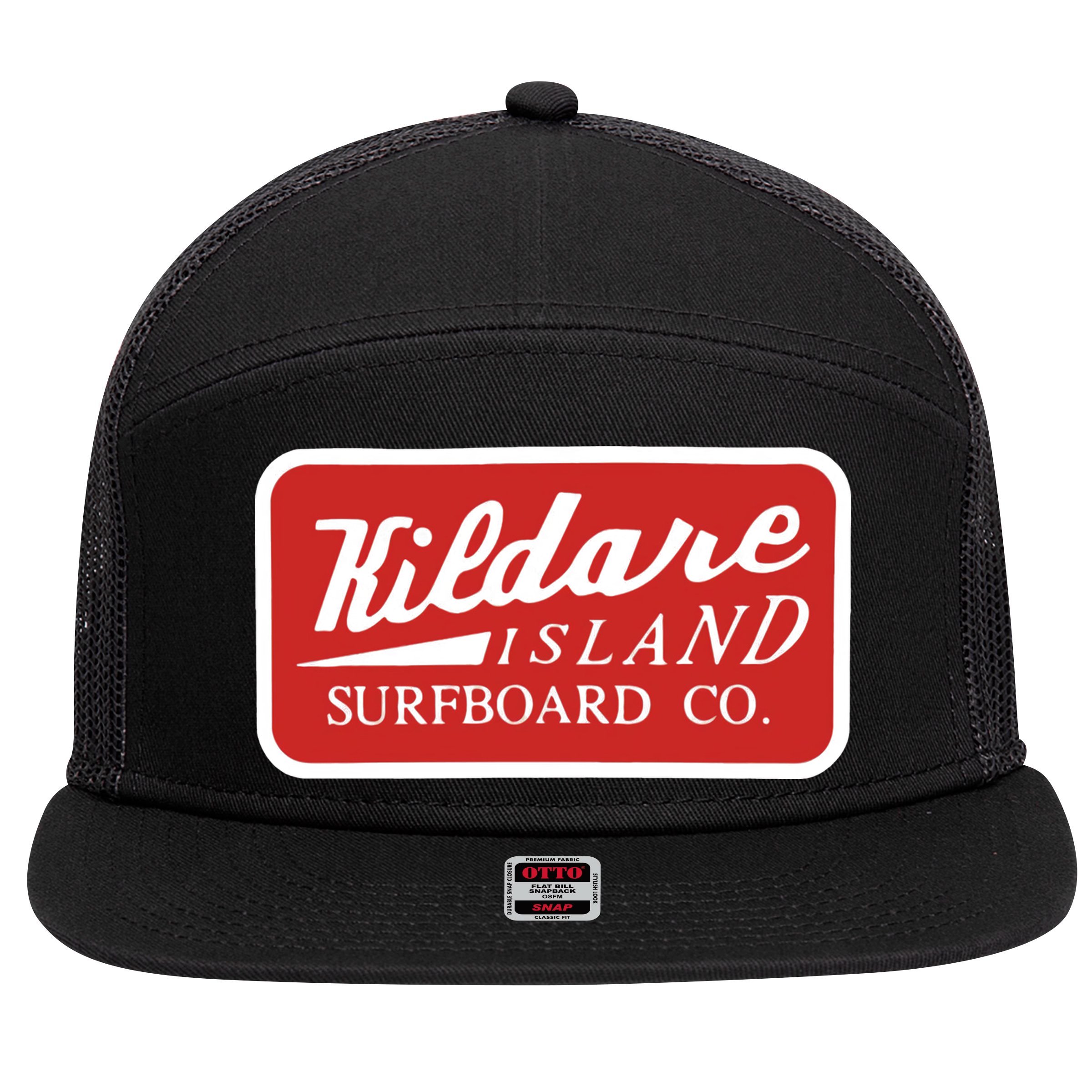 Kildare Island Surfboard Wear Paradise On Earth 7 Panel Mesh Trucker Snapback Hat