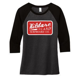 Kildare Island Surfboard John B Wear Hat Women's Tri-Blend 3/4-Sleeve Raglan Shirt