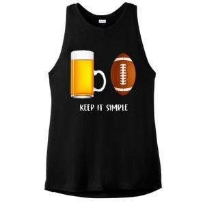 Keep It Simple Beer College Football Funny Common Ladies PosiCharge Tri-Blend Wicking Tank