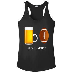 Keep It Simple Beer College Football Funny Common Ladies PosiCharge Competitor Racerback Tank