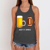 Keep It Simple Beer College Football Funny Common Women's Knotted Racerback Tank