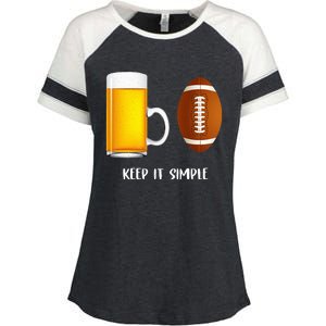 Keep It Simple Beer College Football Funny Common Enza Ladies Jersey Colorblock Tee