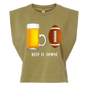 Keep It Simple Beer College Football Funny Common Garment-Dyed Women's Muscle Tee