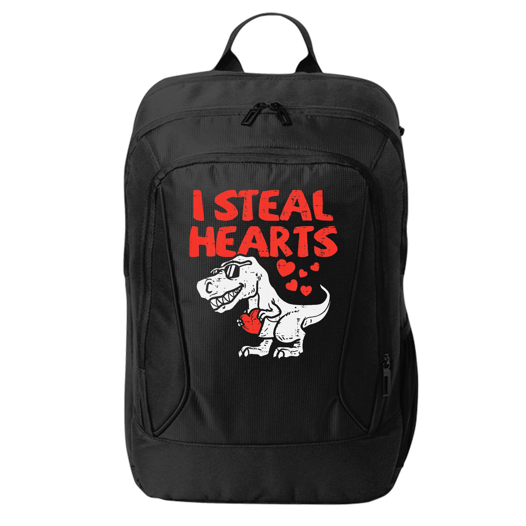 Kids I Steal Hearts Trex Dino Baby Boy Valentines Day City Backpack