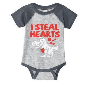 Kids I Steal Hearts Trex Dino Baby Boy Valentines Day Infant Baby Jersey Bodysuit