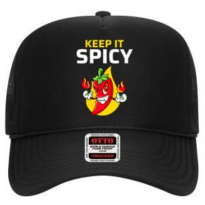 Keep It Spicy I Jalapeno I Chili High Crown Mesh Back Trucker Hat