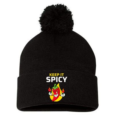 Keep It Spicy I Jalapeno I Chili Pom Pom 12in Knit Beanie