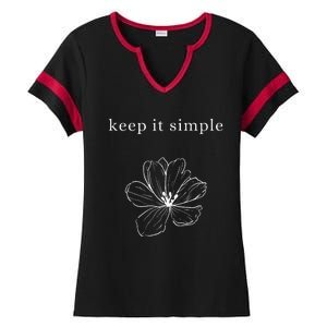 Keep It Simple Flower Womens Ladies Halftime Notch Neck Tee