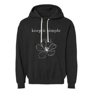 Keep It Simple Flower Womens Garment-Dyed Fleece Hoodie