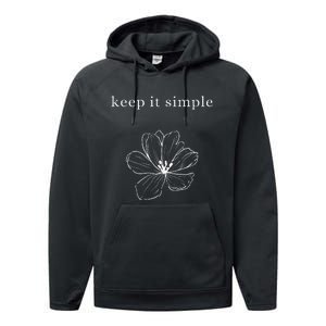 Keep It Simple Flower Womens Performance Fleece Hoodie