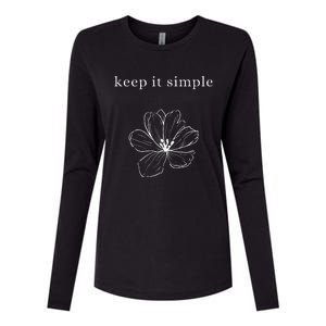 Keep It Simple Flower Womens Womens Cotton Relaxed Long Sleeve T-Shirt