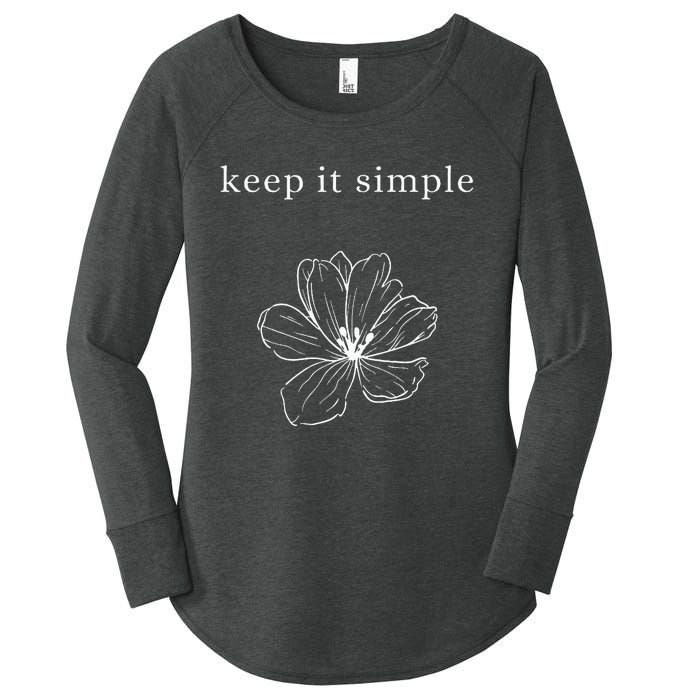 Keep It Simple Flower Womens Women's Perfect Tri Tunic Long Sleeve Shirt