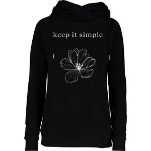 Keep It Simple Flower Womens Womens Funnel Neck Pullover Hood