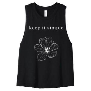 Keep It Simple Flower Womens Women's Racerback Cropped Tank