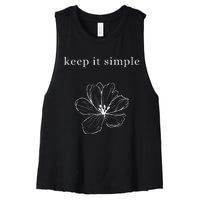 Keep It Simple Flower Womens Women's Racerback Cropped Tank