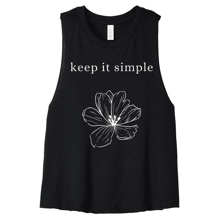 Keep It Simple Flower Womens Women's Racerback Cropped Tank