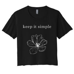 Keep It Simple Flower Womens Women's Crop Top Tee