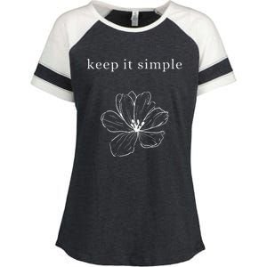 Keep It Simple Flower Womens Enza Ladies Jersey Colorblock Tee