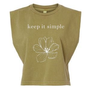 Keep It Simple Flower Womens Garment-Dyed Women's Muscle Tee