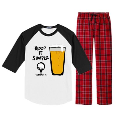 Keep It Simples Funny Golf Beer Raglan Sleeve Pajama Set