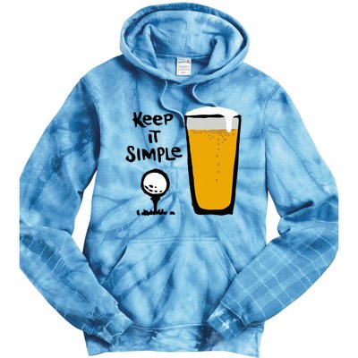 Keep It Simples Funny Golf Beer Tie Dye Hoodie