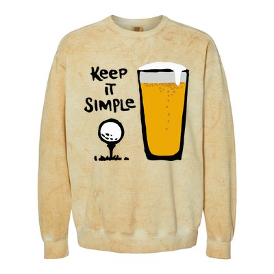 Keep It Simples Funny Golf Beer Colorblast Crewneck Sweatshirt