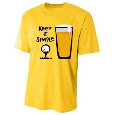 Keep It Simples Funny Golf Beer Performance Sprint T-Shirt