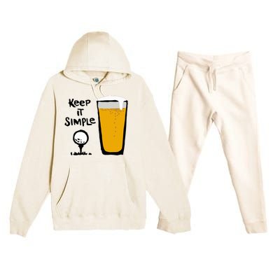 Keep It Simples Funny Golf Beer Premium Hooded Sweatsuit Set