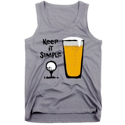 Keep It Simples Funny Golf Beer Tank Top