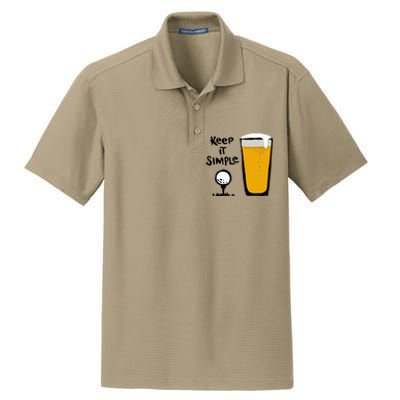 Keep It Simples Funny Golf Beer Dry Zone Grid Polo