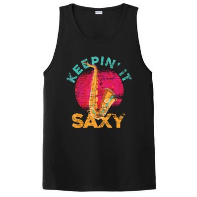 Keepin It Saxy Sax Player Jazz Musician Gifts Saxophone PosiCharge Competitor Tank