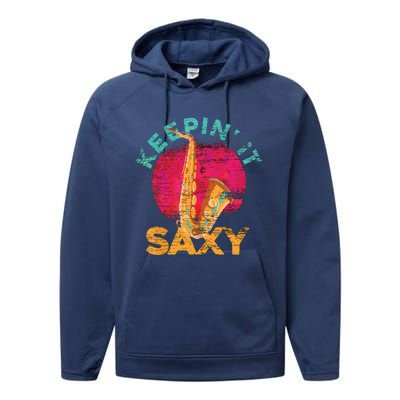 Keepin It Saxy Sax Player Jazz Musician Gifts Saxophone Performance Fleece Hoodie