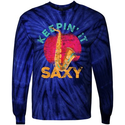 Keepin It Saxy Sax Player Jazz Musician Gifts Saxophone Tie-Dye Long Sleeve Shirt