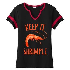 Keep It Shrimple Shrimps Crawfish Crab Seafood Lover Ladies Halftime Notch Neck Tee