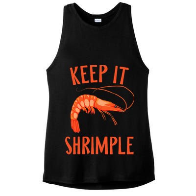 Keep It Shrimple Shrimps Crawfish Crab Seafood Lover Ladies PosiCharge Tri-Blend Wicking Tank