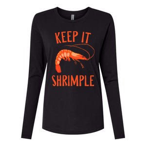 Keep It Shrimple Shrimps Crawfish Crab Seafood Lover Womens Cotton Relaxed Long Sleeve T-Shirt