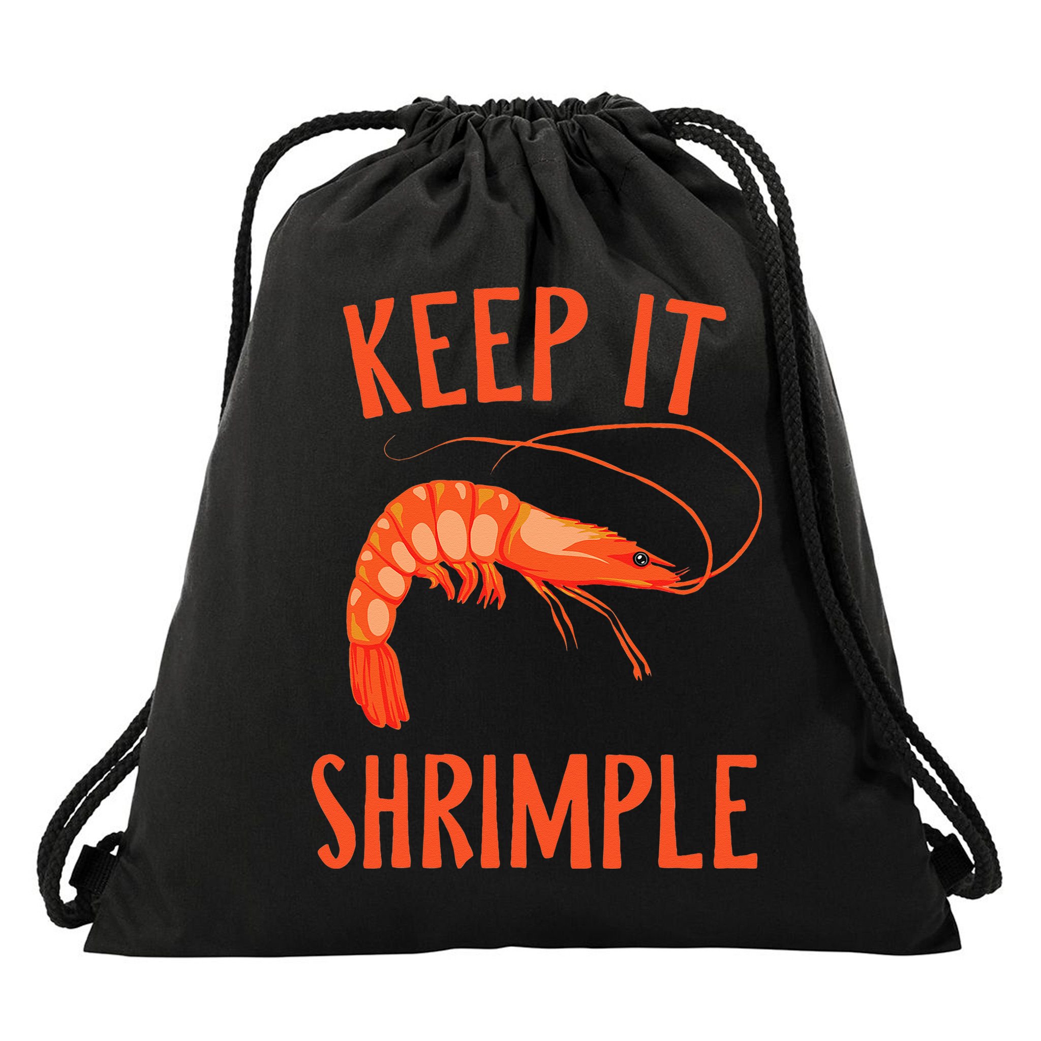 Keep It Shrimple Shrimps Crawfish Crab Seafood Lover Drawstring Bag