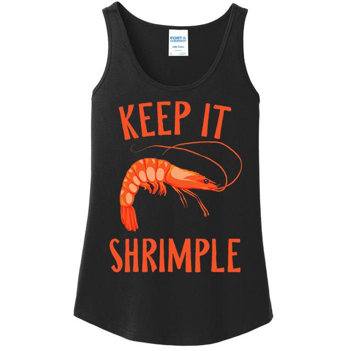 Keep It Shrimple Shrimps Crawfish Crab Seafood Lover Ladies Essential Tank