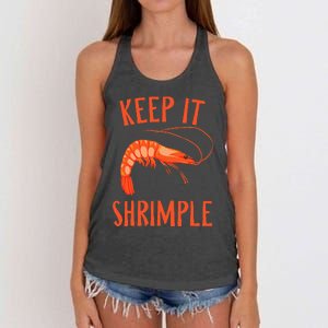 Keep It Shrimple Shrimps Crawfish Crab Seafood Lover Women's Knotted Racerback Tank