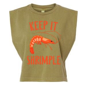 Keep It Shrimple Shrimps Crawfish Crab Seafood Lover Garment-Dyed Women's Muscle Tee