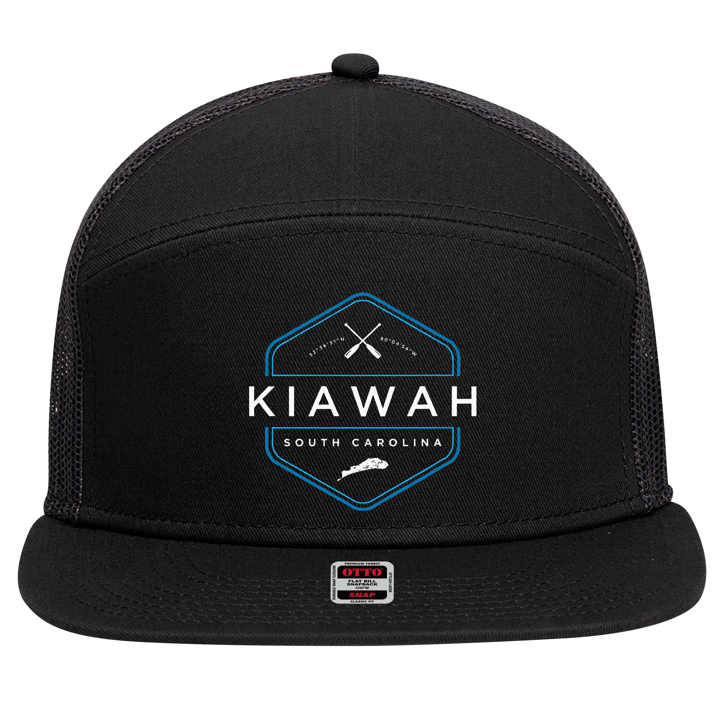 Kiawah Island South Carolina Beach 7 Panel Mesh Trucker Snapback Hat