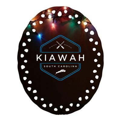 Kiawah Island South Carolina Beach Ceramic Oval Ornament