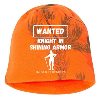 Knight In Shining Armor Sarcastic Rude Singles Dating Saying Gift Kati - Camo Knit Beanie