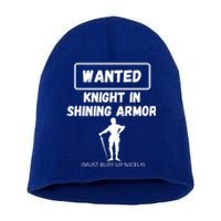 Knight In Shining Armor Sarcastic Rude Singles Dating Saying Gift Short Acrylic Beanie