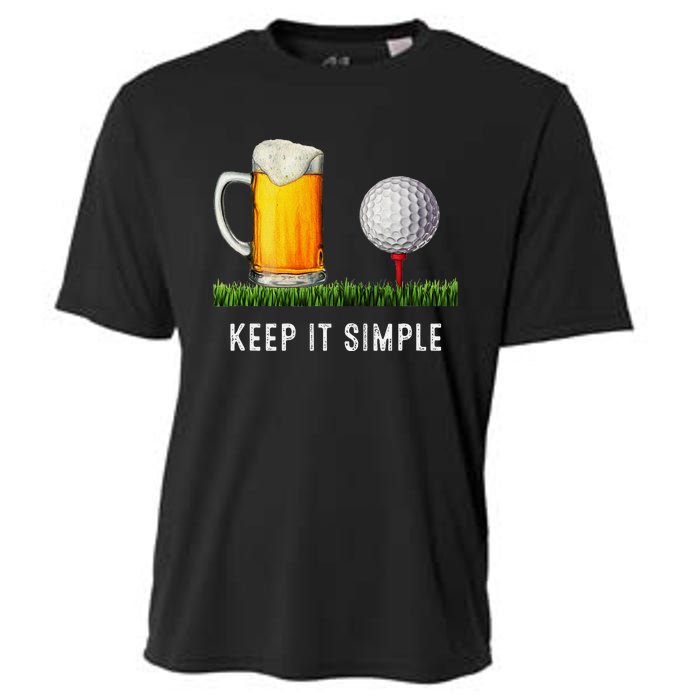 Keep It Simple Beer & Golf Funny Common Cooling Performance Crew T-Shirt