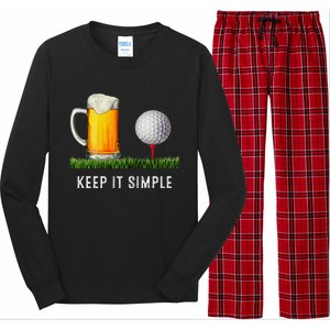 Keep It Simple Beer & Golf Funny Common Long Sleeve Pajama Set